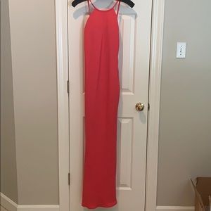 Calvin Klein bright pink gown